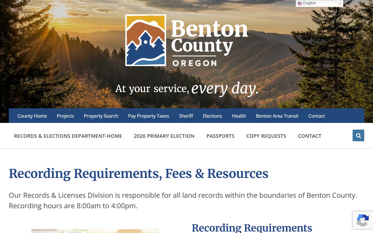 Benton County recording resources and information