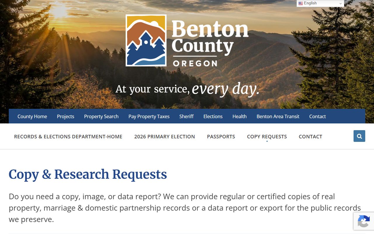 Benton County Records and Elections records request fees