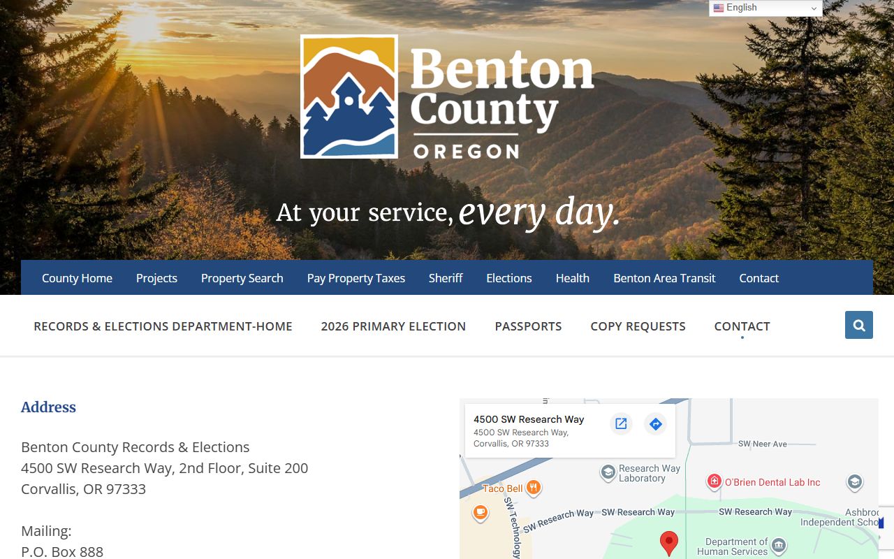 Benton County court records office contact information