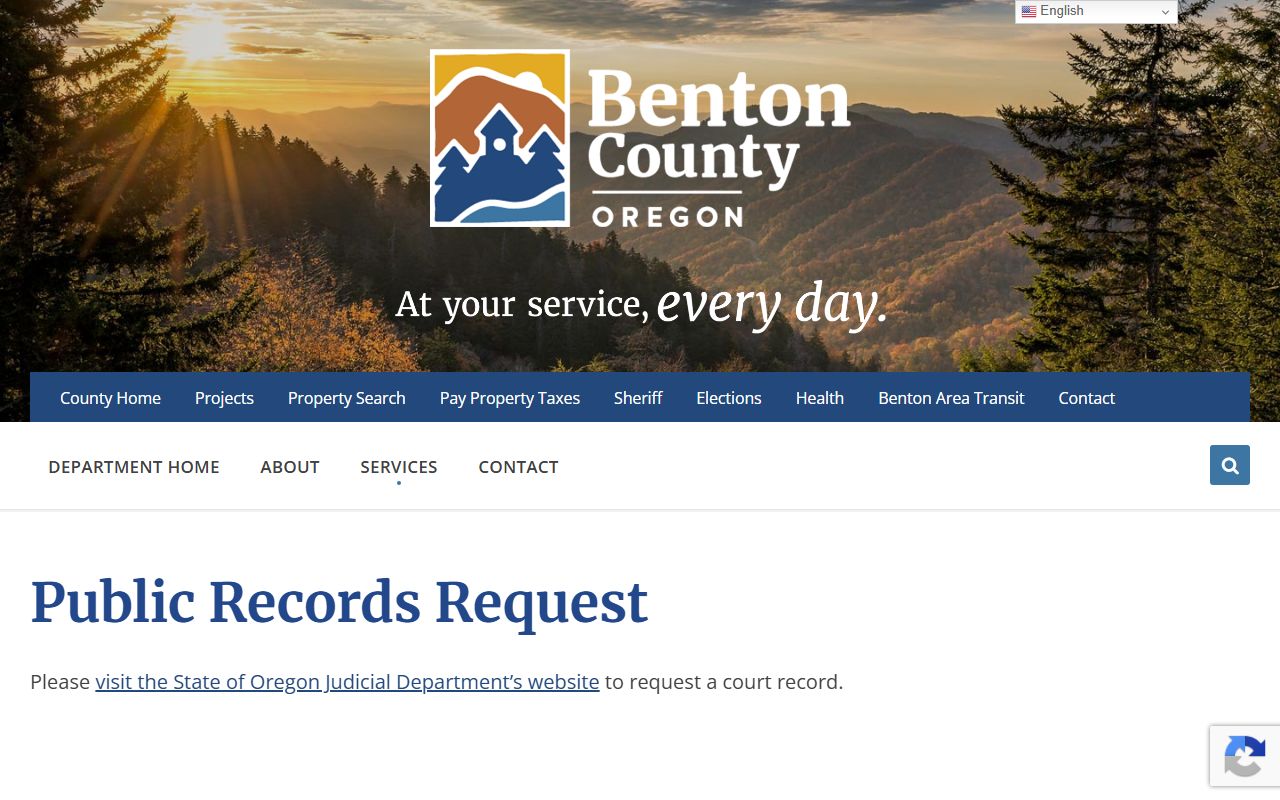 Benton County arrest records and court charge request channel