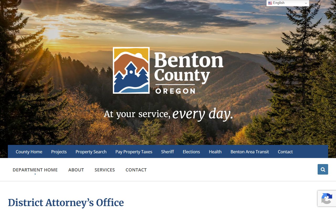 Benton County court dockets district attorney page
