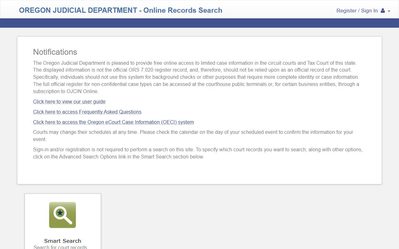 Benton County court records OJD Online Records Search portal