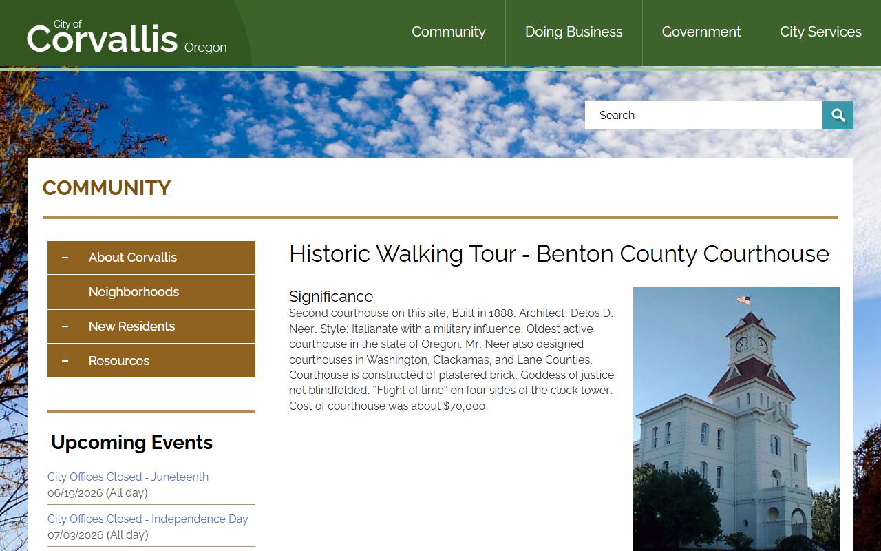 Benton County Circuit Court historic courthouse records location